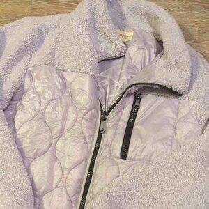 KOOLABURRA UGG Deep Pile Fleece / Nylon Quilted Jacket Sz xl Light Purple